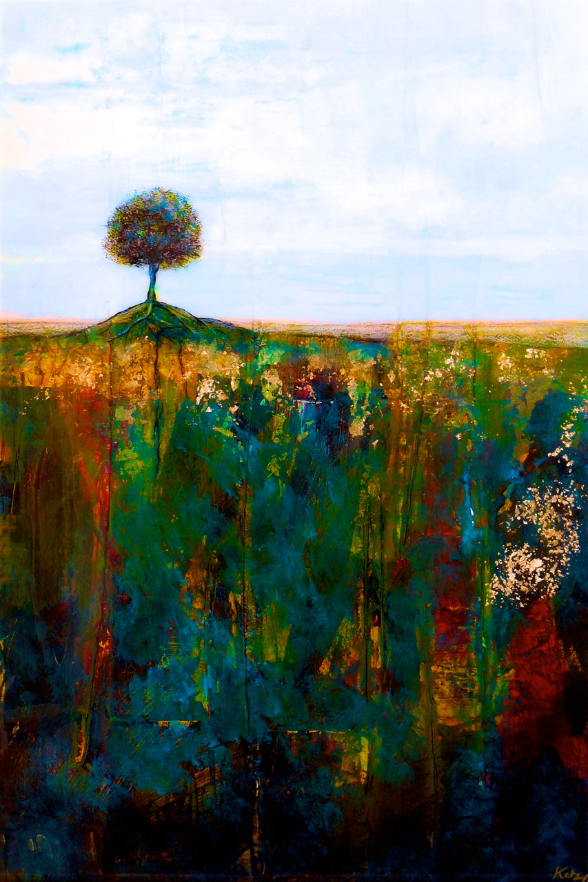 🔴 "Heaven and Earth" 36 x 24" Original Painting