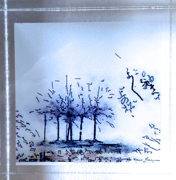 Zen Tree Print Acrylic Block