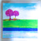 Pink Trees Print Acrylic Block