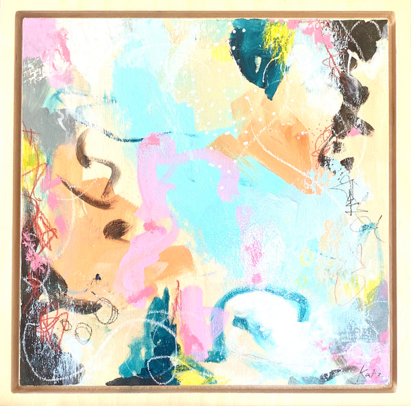 🔴 Peace - 12 x 12” Original Abstract on Birchwood panel & frame